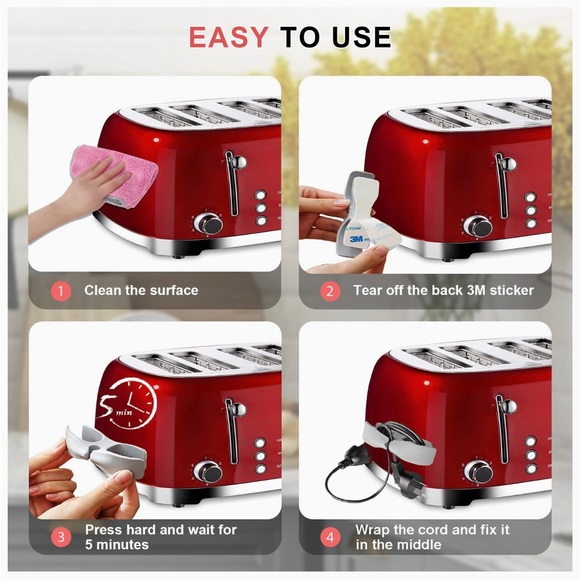 NEW! 3 Pack Cord Organizer for Appliance Cords, Upgrade Adhesive Appliance Cord - Picture 5 of 15